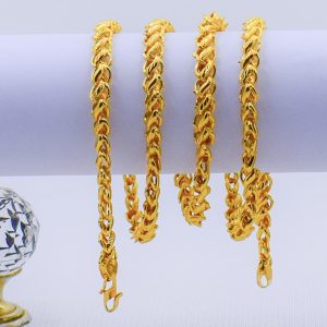 22K Gold Plated Unisex Wheat Spiga Chain 6MM