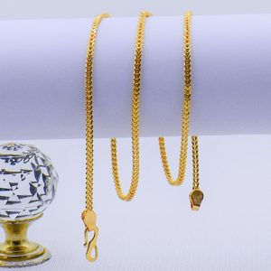 22K Gold Plated Unisex Unique Foxtail Chain 2MM
