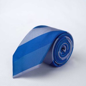 Envoy Classic Sleek Blue and White Striped Tie