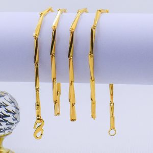 22K Gold Plated Unisex Barleycorn Chain 2MM Design1