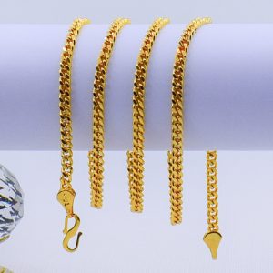 22K Gold Plated Unisex Cuban Curb Link Chain 3MM