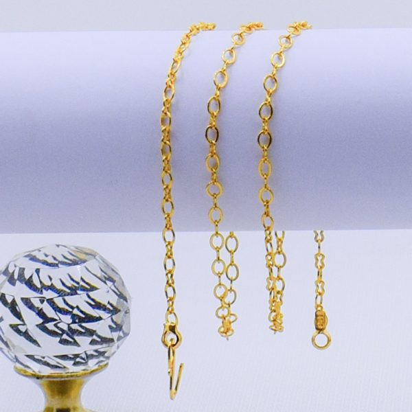 22K Gold Plated Unisex Circle Cable Chain 3MM