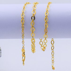 22K Gold Plated Luxury Circle Cable Bracelet 4MM