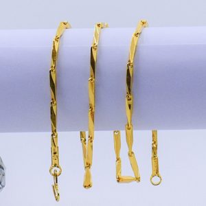 22K Gold Plated Unisex Barleycorn Chain 2MM