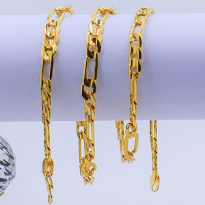 22K Gold Plated Unisex Figaro Chain 6MM