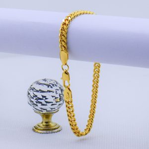22K Gold Plated Luxury Cuban Anchor Curb Link Bracelet 6MM