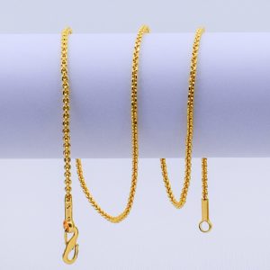 22K Gold Plated Unisex Circle Cable Chain 2MM