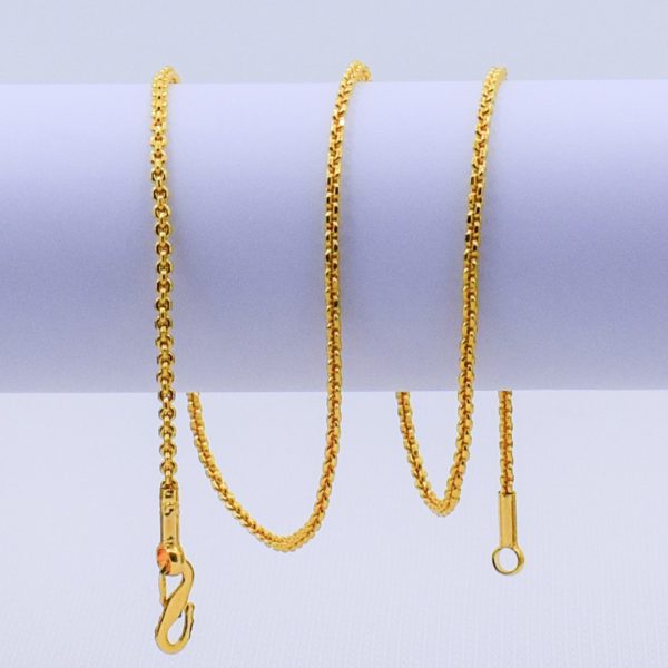 22K Gold Plated Unisex Circle Cable Chain 2MM