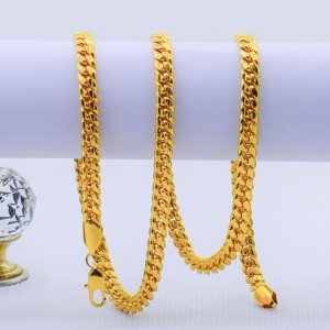 22K Gold Plated Unisex Cuban Anchor Curb Link Chain 6MM