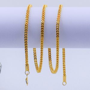 22K Gold Plated Unisex Foxtail Chain 3MM