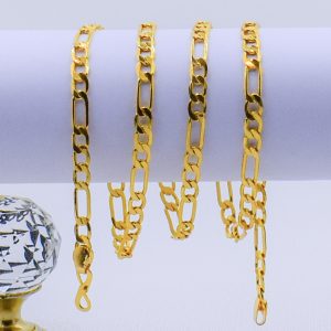 22K Gold Plated Unisex Figaro Chain 5MM
