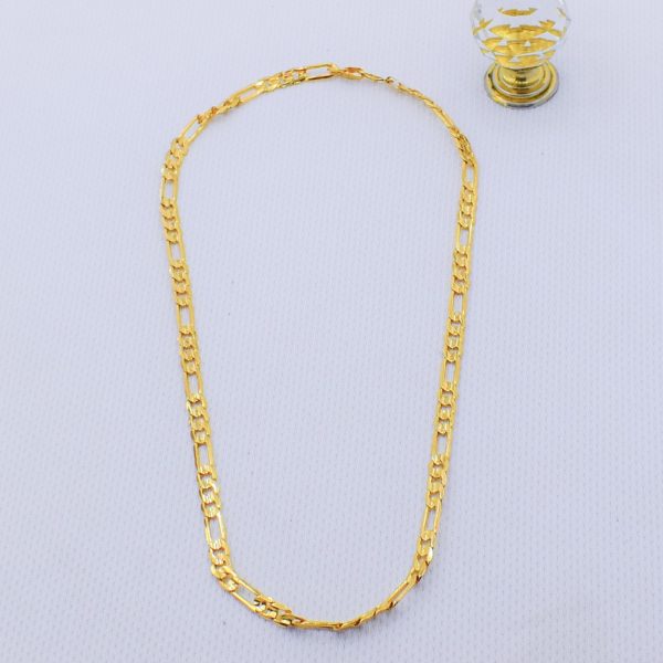 22K Gold Plated Unisex Figaro Chain 6MM - Image 2