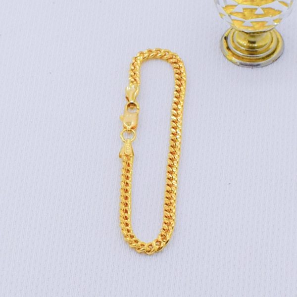 22K Gold Plated Luxury Cuban Curb Link Bracelet 5MM - Image 2
