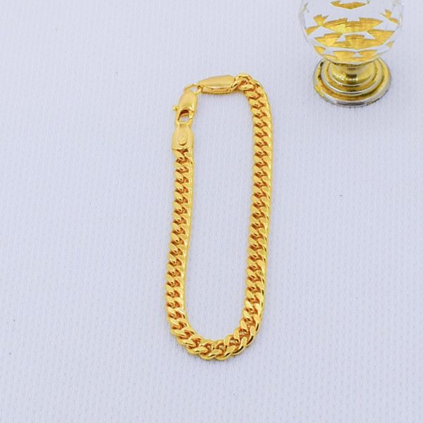 22K Gold Plated Luxury Cuban Anchor Curb Link Bracelet 4MM - Image 2