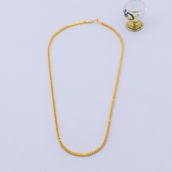 22K Gold Plated Unisex Foxtail Chain 3MM - Image 2