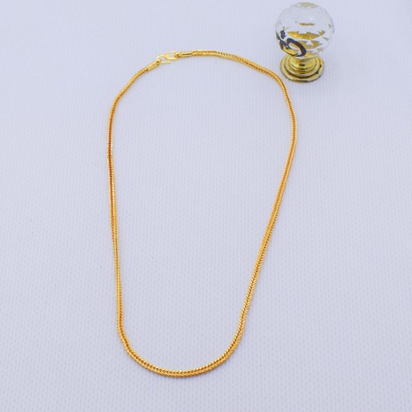 22K Gold Plated Unisex Foxtail Chain 2MM - Image 2