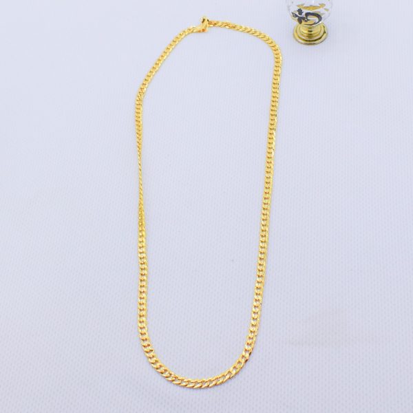 22K Gold Plated Unisex Cuban Anchor Curb Link Chain 5MM - Image 2