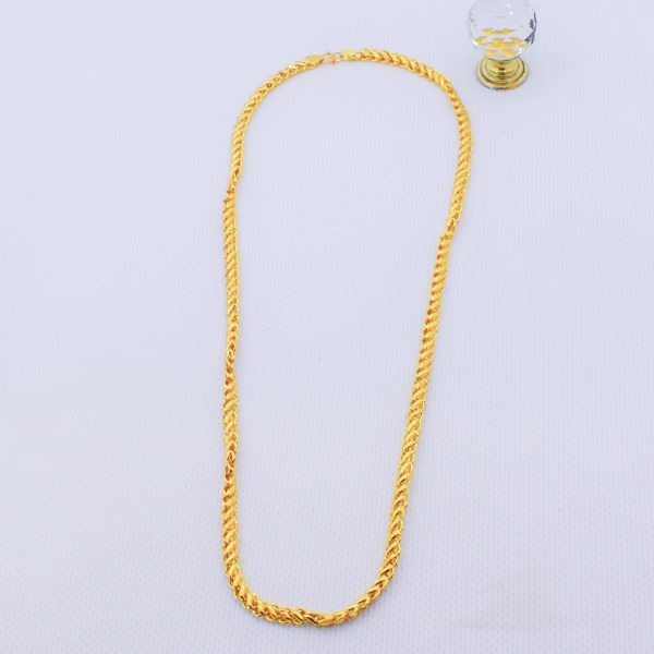 22K Gold Plated Unisex Wheat Spiga Chain 6MM - Image 2