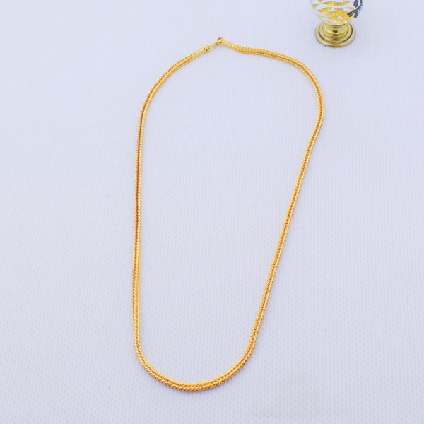22K Gold Plated Unisex Unique Foxtail Chain 3MM - Image 2