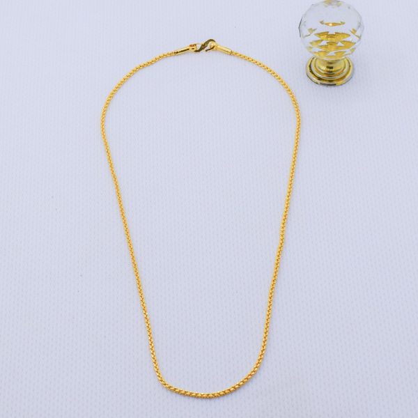 22K Gold Plated Unisex Circle Cable Chain 2MM - Image 2