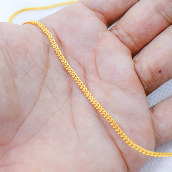 22K Gold Plated Unisex Unique Foxtail Chain 2MM - Image 3