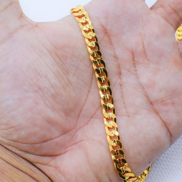 22K Gold Plated Unisex Cuban Curb Link Chain 6MM - Image 3