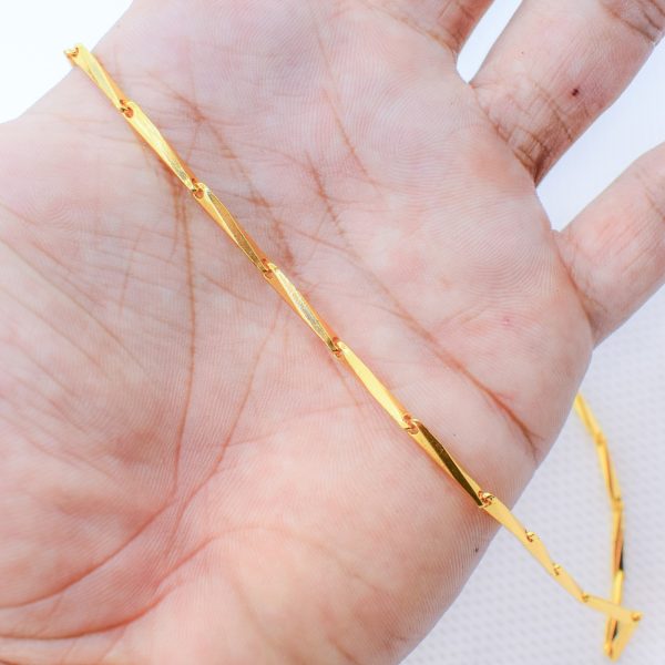 22K Gold Plated Unisex Barleycorn Chain 2MM Design1 - Image 3