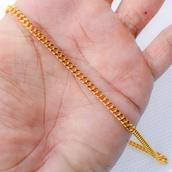 22K Gold Plated Unisex Cuban Curb Link Chain 3MM - Image 3