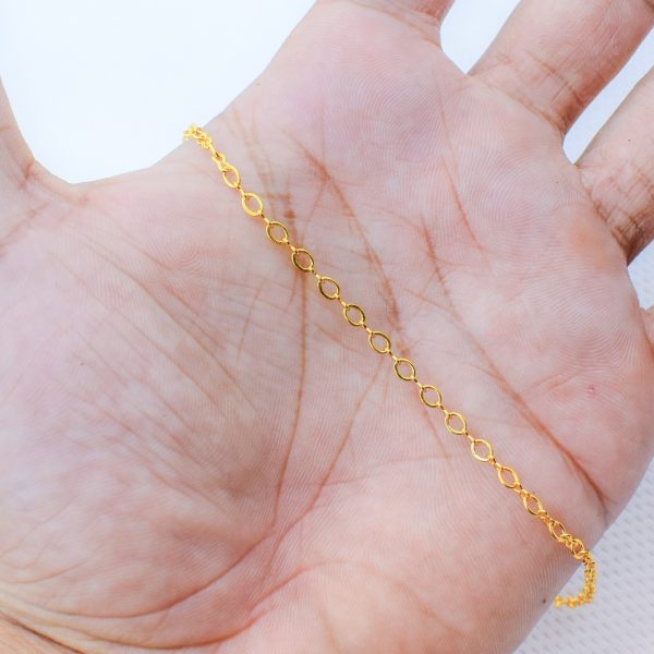22K Gold Plated Unisex Circle Cable Chain 3MM - Image 3