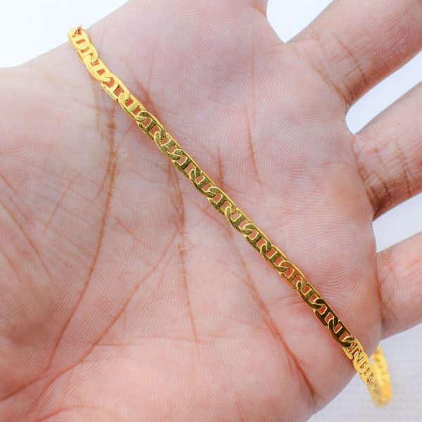 22K Gold Plated Unisex Cuban Anchor Flat Mariner Chain 3MM - Image 3