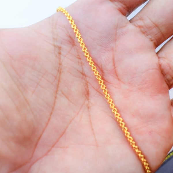 22K Gold Plated Unisex Circle Cable Chain 2MM - Image 3