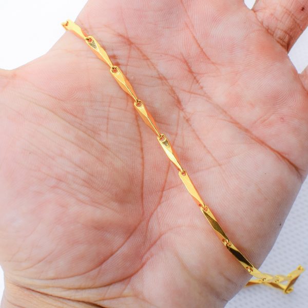 22K Gold Plated Unisex Barleycorn Chain 2MM - Image 3