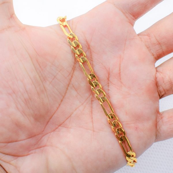 22K Gold Plated Unisex Figaro Chain 6MM - Image 3