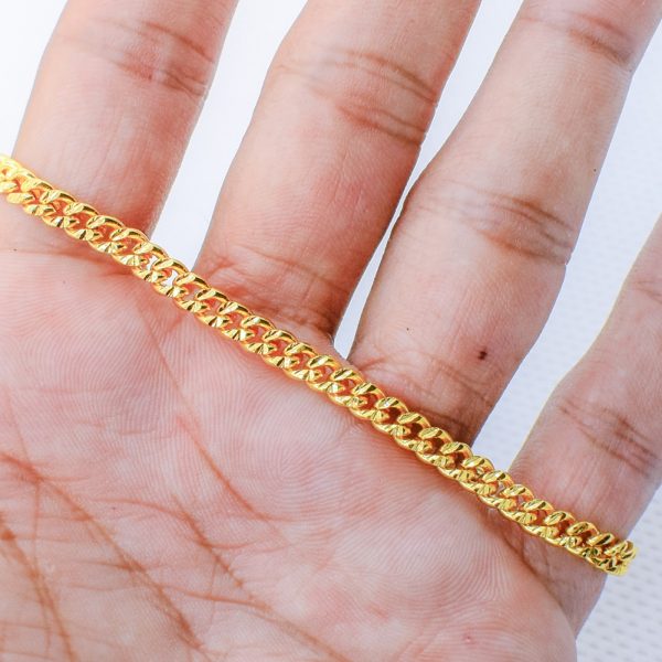 22K Gold Plated Luxury Cuban Curb Link Bracelet 5MM - Image 3