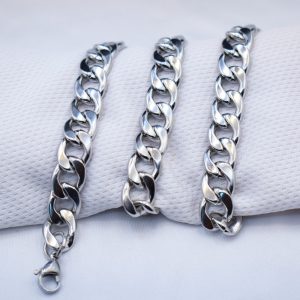 Curb Cuban 12MM Stainless Steel Mens Sterlin Necklace Silver Chain